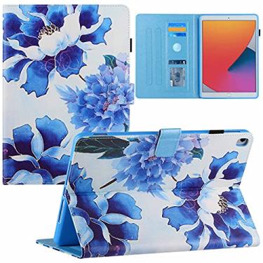 Imagem de KYJX Capa para tablet iPad 10,2 polegadas lançado em 2020/2019 (8ª geração/7ª geração), capa para tablet de couro PU com suporte fino de seda para iPad Air 3ª geração versão 2019 (orquídeas)