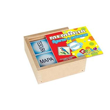 Imagem de Carlu Jogo da Memória Figuras e Palavras em MDF com 40 Peças - HoneyBe Me