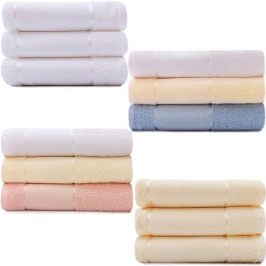 Imagem de Jogo De Toalha 3 Peças Rosto Para Bordar 100% Algodão - Multiarte Dohler - Emcompre