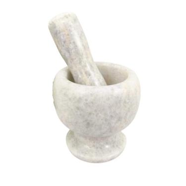 Imagem de Pilão Socador Bowl Mármore Branco Chefe Cozinha Gourmet