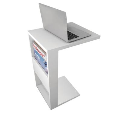 Imagem de Mesa De Apoio Para Notebook e Sofá Branco Book Líder Design