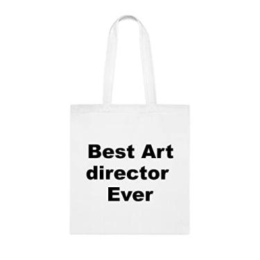 Imagem de Bolsa tote para diretor de arte, bolsa para melhor diretor de arte, presente para diretor de arte, presente para diretor de arte, bolsa de ombro para diretor de arte, bolsas reutilizáveis para diretor de arte, ideia de de Natal, Branco
