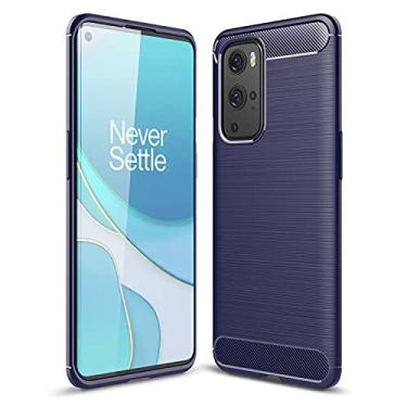 Imagem de YUNCHAO Caixa de telefone Para oneplus 9 pro escovado textura de carbono fiber tpu caso capa para celular