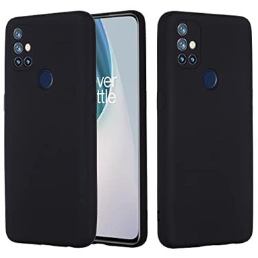 Imagem de YUNCHAO Caixa de telefone Para OnePlus Nord N10 5G Pure Color Liquid Silicone Provavelmente Cobertura Full Coverage capa para celular