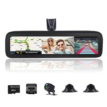 Câmera veicular espelhada Android 9.0 para carros 360° 4CHs