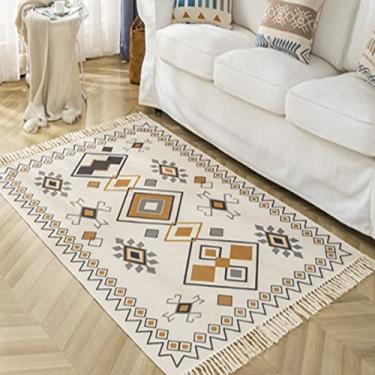 Imagem de youyoucool Casa Coleção Vintage Tapete de Área Envelhecido Tapete Boêmio Grande Tapetes Antiderrapantes Lavável para Sala de Estar Quarto Crianças Berçário 47x71 polegadas