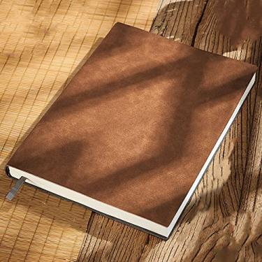 Imagem de A4/B5/A5 grande diário de negócios de couro caderno de escritório agendar página de linha de diário engrossado bloco de notas 260 folhas, café, a4