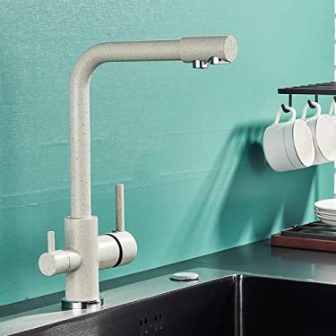Imagem de Torneira de filtro de água cinza preto torneiras de cozinha misturador filtro de água potável torneira de pia de cozinha torneira de água quente e fria para cozinha, pontos bege, china