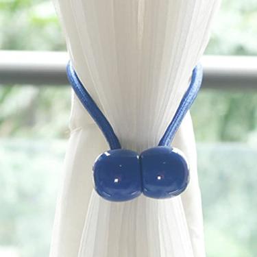 Imagem de Ganchos de cortina com fivela de sucção magnética Cortinas de encadernação Cortinas de malha à prova d'água Cortina de chuveiro Clipe de cortina de corda, Azul 1 peça