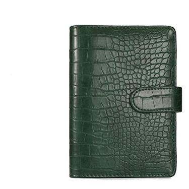 Imagem de A6 PU Couro 6 Argolas Padrão de Crocodilo Capa de Caderno Faça Você Mesmo Bloco de Notas Preenchível Agenda Planner, Capa Verde, 2 Pçs