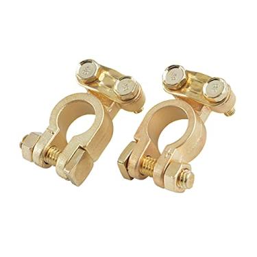 Imagem de Conector de terminal de bateria, 2 peças de braçadeiras de terminal de bateria 6V 12V conectores negativos positivos para carro van caravana caminhão