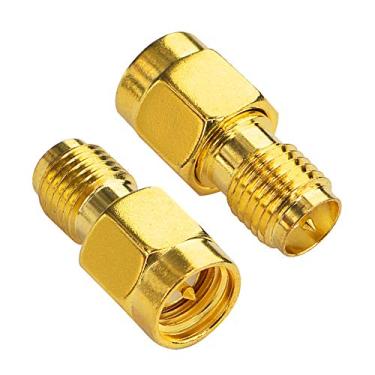 Imagem de BOOBRIE Adaptador SMA WiFi RP-SMA Fêmea para SMA Macho Conector Coaxial RF Antenas Conector Plugue RP-SMA para SMA, Adaptador SMA Plugue SMA para RP SMA Jack para FPV Drone Pacote com 2