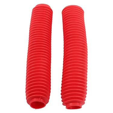 Imagem de Motorcycle Front Fork Cover Pair Motorcycle Front Fork Shock Boots Dust Cover Replacement for RM125 DR250 DRZ400 400 (Red)