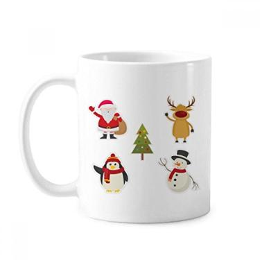 Imagem de Caneca de cerâmica com ilustração de festival de boneco de neve de Natal