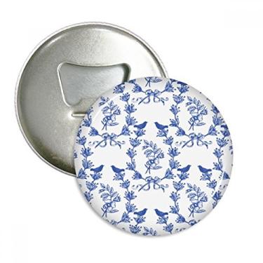 Imagem de Planta folha azul branco símbolo abridor de garrafas ímã de geladeira emblema multifuncional