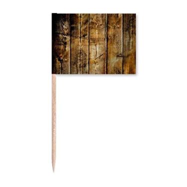 Imagem de Palito de dente irregular antigo retrô madeira preta marrom marcador decoração de festa
