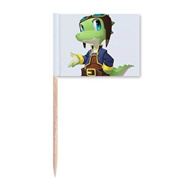 Imagem de Bandeira de palito de dente Dinosaur Kingdom Love You para decoração de festa