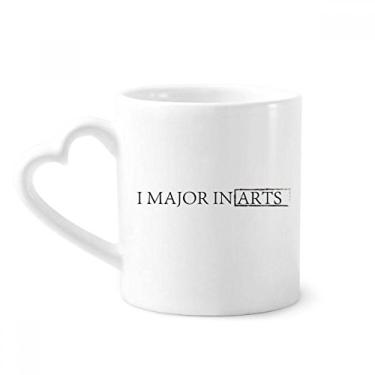 Imagem de Citação I Major In Arts Caneca de café cerâmica copo de coração de vidro