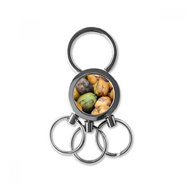 Imagem de Chaveiro de metal de aço inoxidável com imagem de mamão fresco chaveiro de carro com clipe para presente, Multicolorido.