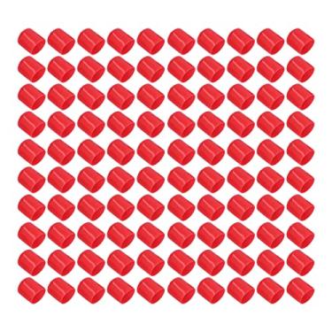 Imagem de 100 Pçs Protetores de Rosca de Parafuso Tampas de Borracha Redondas de PVC Tampas de Parafuso Capas de Borracha Kit Sortimento Vermelho (15mm)