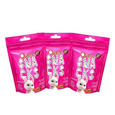 Imagem de KIT 3 Snack Quatree Nuggets Petisco Para Gatos Bola De Pelo Sabor Frango – 60g