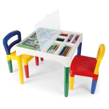 Imagem de Mesa Infantil Com Cadeira Para Atividades Didatica - Poliplac