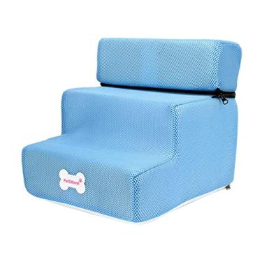 Imagem de Gralara Rampa para Gato para Animais de Estimação para Cachorro Degraus para SUV, Azul 35cmx30cmx30cm