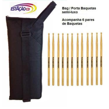 Imagem de Bag Porta Baquetas Semi-Luxo C/ 6 Pares De Baquetas - Gtbag