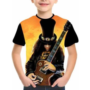Imagem de Camiseta Camisa Infantil Preta Rock Guitar Hero Preta