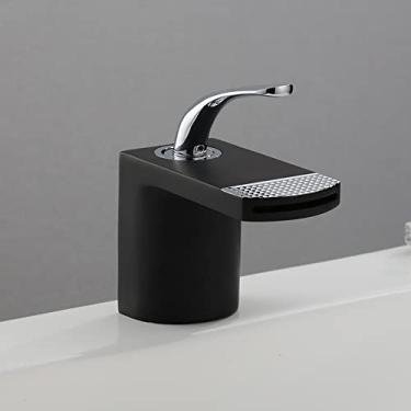Imagem de Cachoeira Torneira Do Banheiro Frio e Quente Branco Preto Furo Único Suporte Único Vaidade Vaso Pias Torneira Misturadora Torneira De Água, Tamanho único