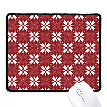 Imagem de Mousepad para decoração de Natal vermelho e branco com borda costurada, tapete de borracha para jogos