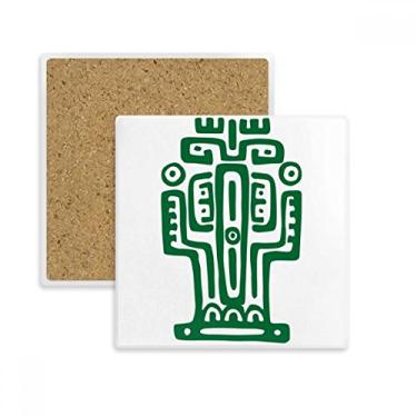 Imagem de Porta-copos quadrados de cactus da civilização antiga do México Totems