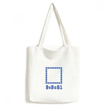 Imagem de Bolsa de lona com estampa de ilustração azul, bolsa de compras, bolsa casual