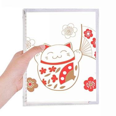 Imagem de Caderno de folhas soltas para fãs de gatos Lucky Fortune com flor de gato e diário recarregável