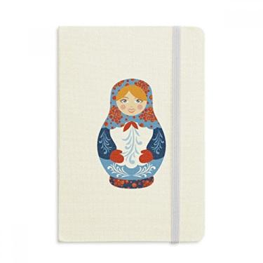 Imagem de Caderno com estampa de bonecas russas com símbolo da Rússia, capa dura de tecido, diário clássico