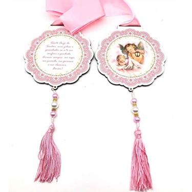 Imagem de Escapulário de Porta Anjo da Guarda Rosa