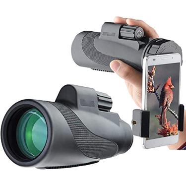 Imagem de Telescópio monocular 12 × 50 2021 O mais novo telescópio monocular prisma BAK4 para adultos, crianças, monóculos HD com suporte para smartphone, tripé, monóculo à prova d'água para observação de pássaros, acampamento