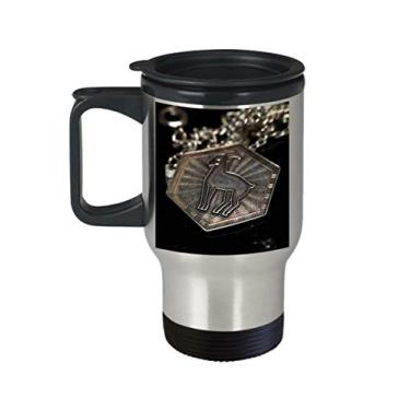 Imagem de Caneca de viagem Capricórnio - Zodíaco Capricórnio - Presente para Capricórnio - Caneca de astrologia - Presentes de astrologia - Copo isolado 400 ml