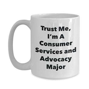 Imagem de Trust Me, I'm A Consumer Services and Advocacy Major Caneca - Caneca de café divertida - Lindas ideias de presentes de formatura para amigos e colegas de classe (425 g)