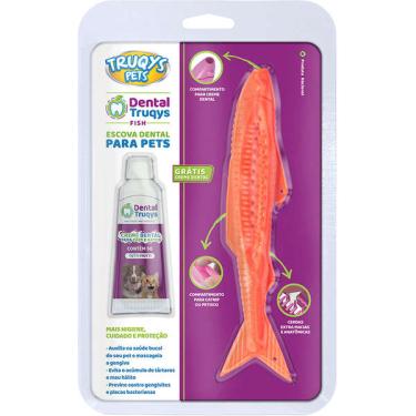 Imagem de Brinquedo Dental Fish Laranja para Cães e Gatos - Tam. Único