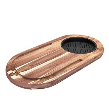 Imagem de Tábua Madeira Teca c/Recipiente Plástico removível 28 x 18 cm, Stolf