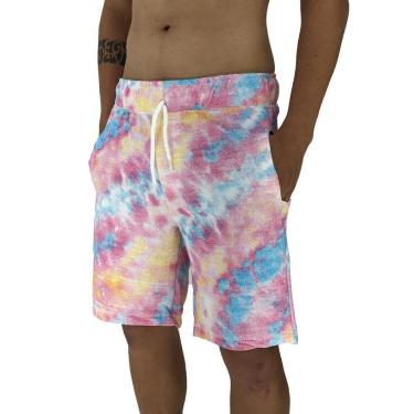 Imagem de Bermuda Masculina Moletom MXD Conceito Limitada Tie Dye Colorido-Masculino
