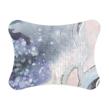 Imagem de Moldura de quebra-cabeça de aquarela abstrata com tinta sombreada ornamento de jogo de quebra-cabeça