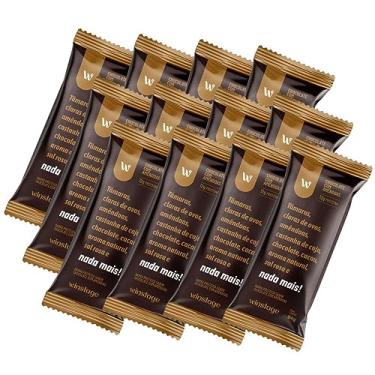 Imagem de Barra proteica sabor chocolate com amendoas - Winstage - caixa com 12 unidades de 54g
