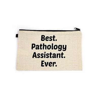 Imagem de Bolsa de maquiagem de assistente de patologia, presente para assistente de patologia, melhor assistente de patologia, bolsa de higiene pessoal, para ela, bolsa de maquiagem para mulheres, bolsa de , Branco
