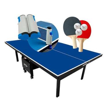 Mesa de Ping-Pong Dobrável Klopf, Com Rodas, MDF 18mm, Azul - 1084