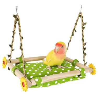 Imagem de Ninho de pássaro de primavera casa de pássaros para o verão pendurado ninho balanço papagaio rede galpão cabana de madeira pássaro lona cama de dormir para periquitos calopsitas (estilo de alcance)