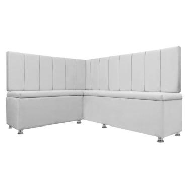 Imagem de Kit Canto Alemão Liso 4 Lugares com Baú Veludo Cinza Claro 1,25x1,60m SOFA STORE