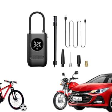 Imagem de Compressor de ar bomba de pneu portátil com inflador de pneu mini com bateria recarregável de 4000 mAh