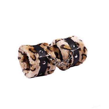 Imagem de Kicomvi Pulseira de algema fofa de pelúcia macia para pernas, punhos, tornozeleiras com corrente removível para mulheres e homens, amantes, casais, cosplay, joias de ioga, pelucia, pelúcia